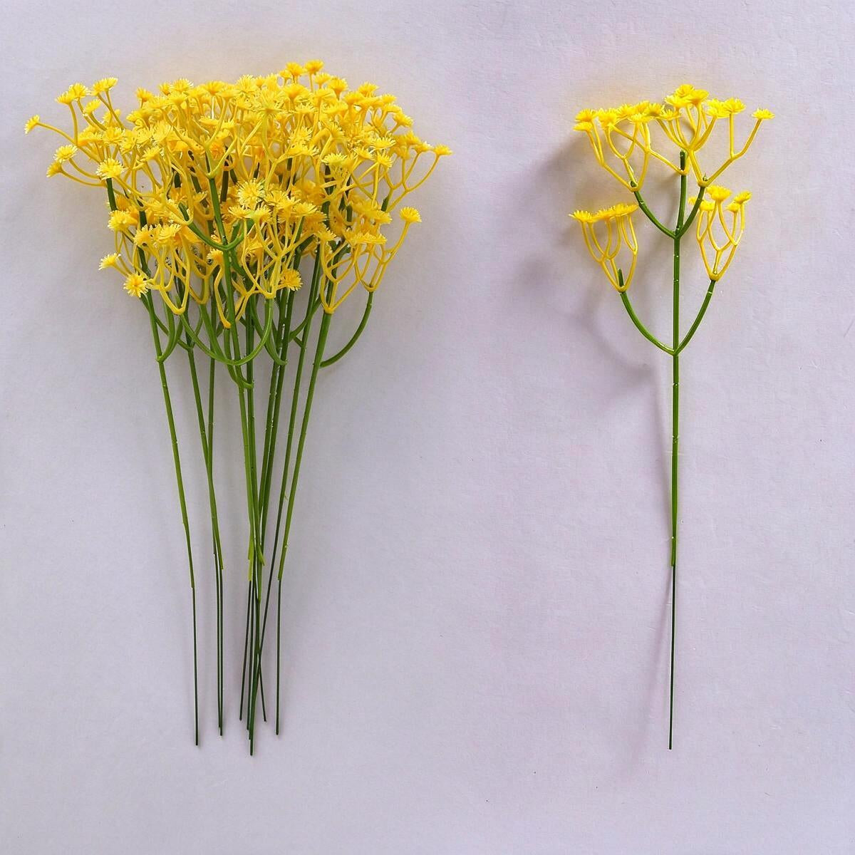 10 Kunststoff-Gypsophila (Schleierkraut) Bündel, je 30 cm, für Hochzeitsdekoration, Trauerkränze, Café-Deko, langlebig & pflegeleicht