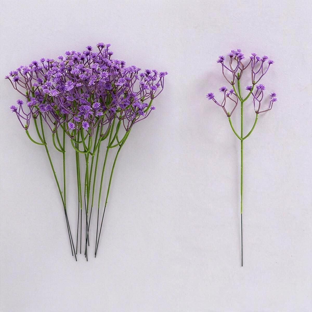 10 Kunststoff-Gypsophila (Schleierkraut) Bündel, je 30 cm, für Hochzeitsdekoration, Trauerkränze, Café-Deko, langlebig & pflegeleicht