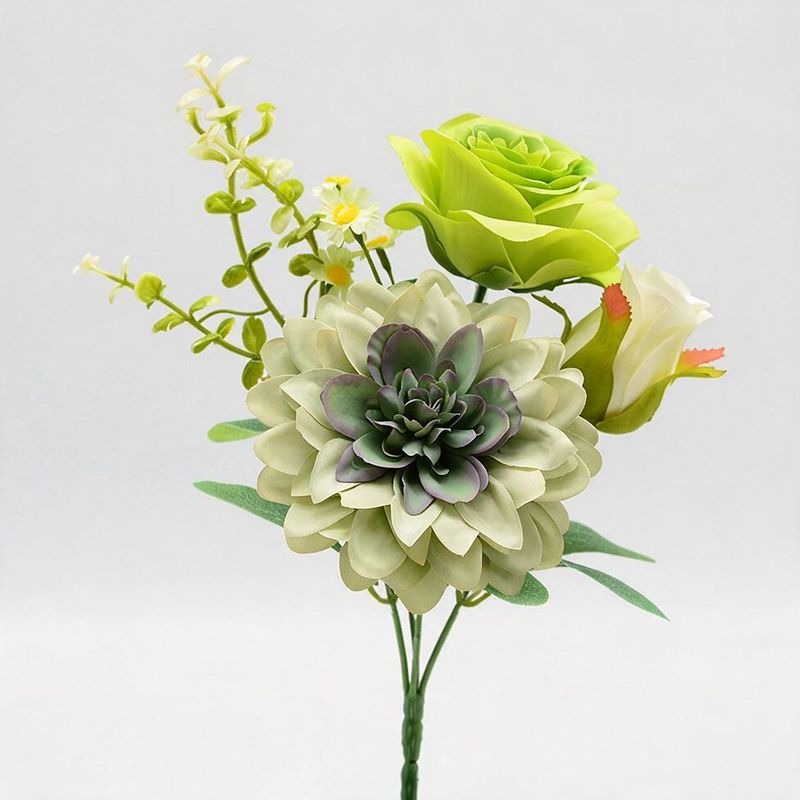 Künstliche Seidenblumen Pfingstrose/Dahlie Busch 30 cm, Landhausstil, Hochzeit Dekoration, Büro, Hotel, Schaufenster