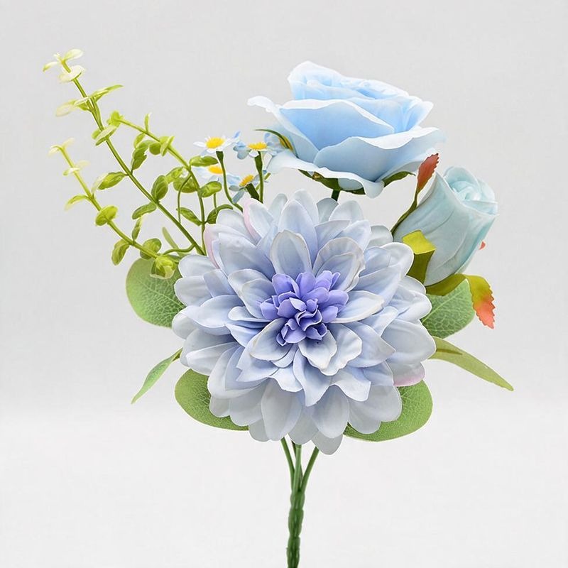 Künstliche Seidenblumen Pfingstrose/Dahlie Busch 30 cm, Landhausstil, Hochzeit Dekoration, Büro, Hotel, Schaufenster