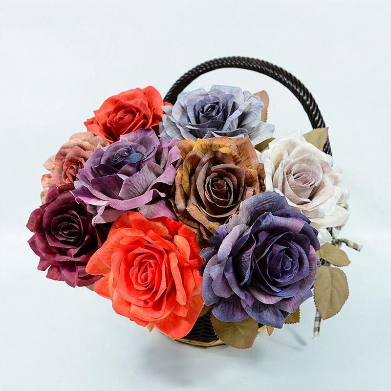Künstliche Rosen, Seidenblumen Bouquet mit 1 Blüte, 3 Stiele pro Pack, 49 cm hoch, für Hochzeiten & Dekoration
