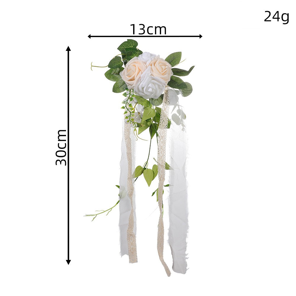 Künstliche Eukalyptus-Ranke mit Rosenblüten, 30 cm, für Hochzeitsdekoration und Innenraumgestaltung
