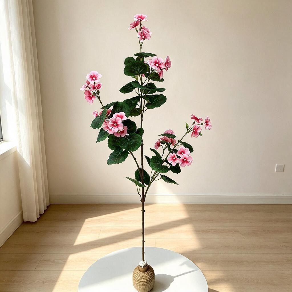 Künstliche Begonien-Blütenbusch, 100 cm, 36 Blüten, für Zuhause, Büro, Hochzeiten und Veranstaltungen