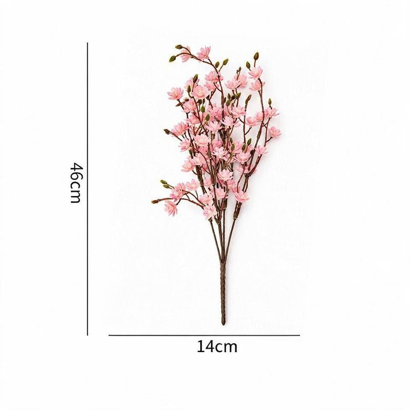 Künstlicher Kirschblüten-Busch 46 cm, PE, für Hochzeit, Hotel, Laden, Innen- und Außendekoration
