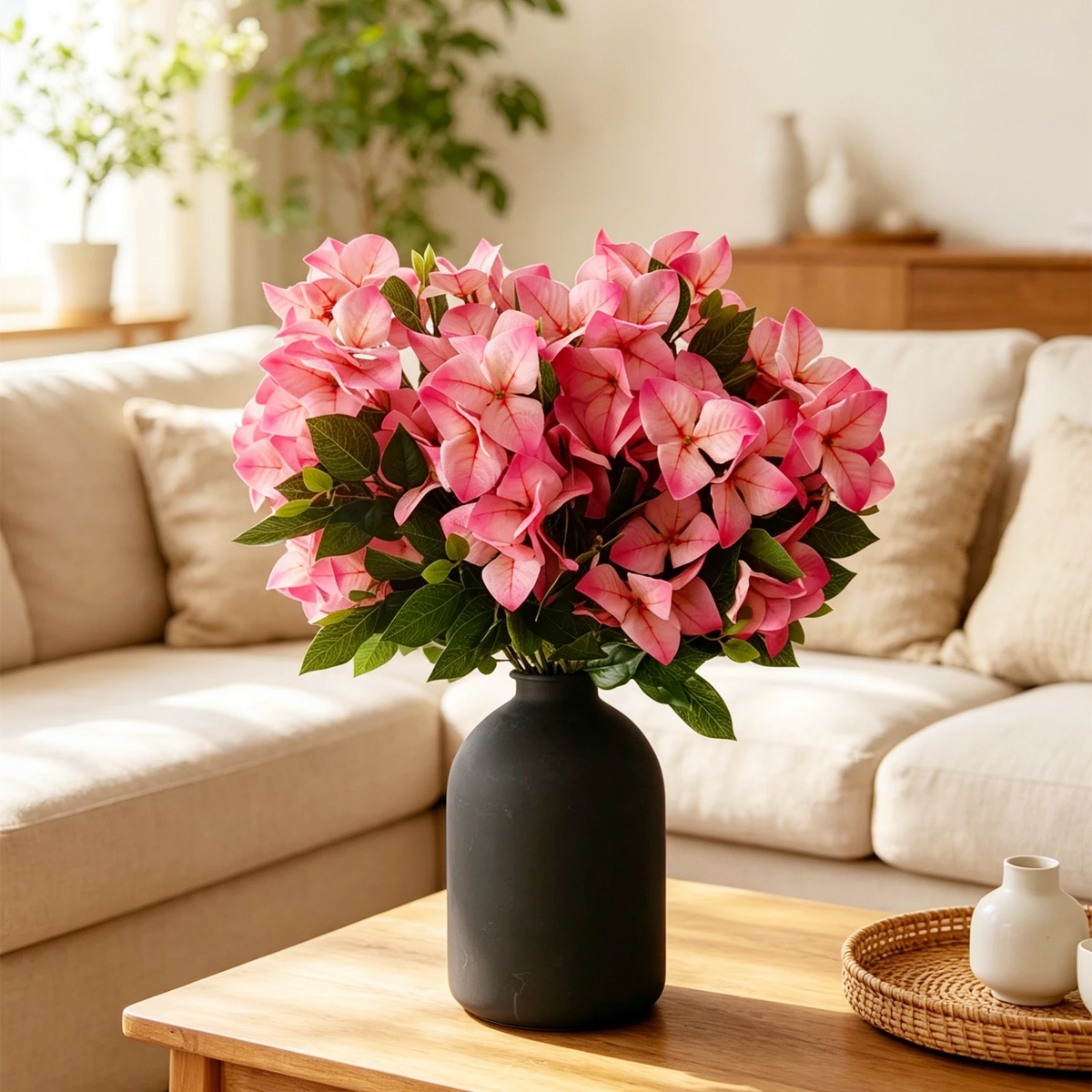 50 cm künstlicher gradientfarbener rosa Bougainvillea-Strauß | Frühling 2027 Neue Kollektion, realistische Kunstblume für Frühlings-Dekoration zu Hause und Hochzeiten