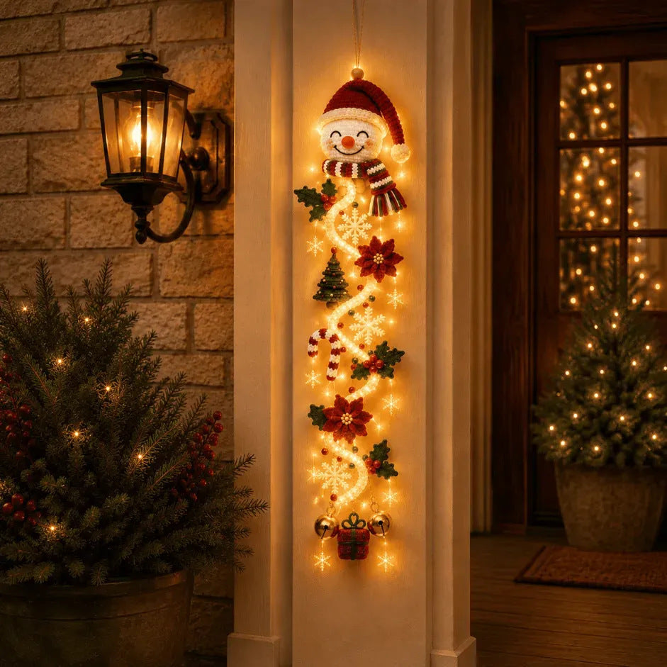 1,2 m Weihnachtstürschmuck mit LED-Beleuchtung, moderne Deko für Festtage