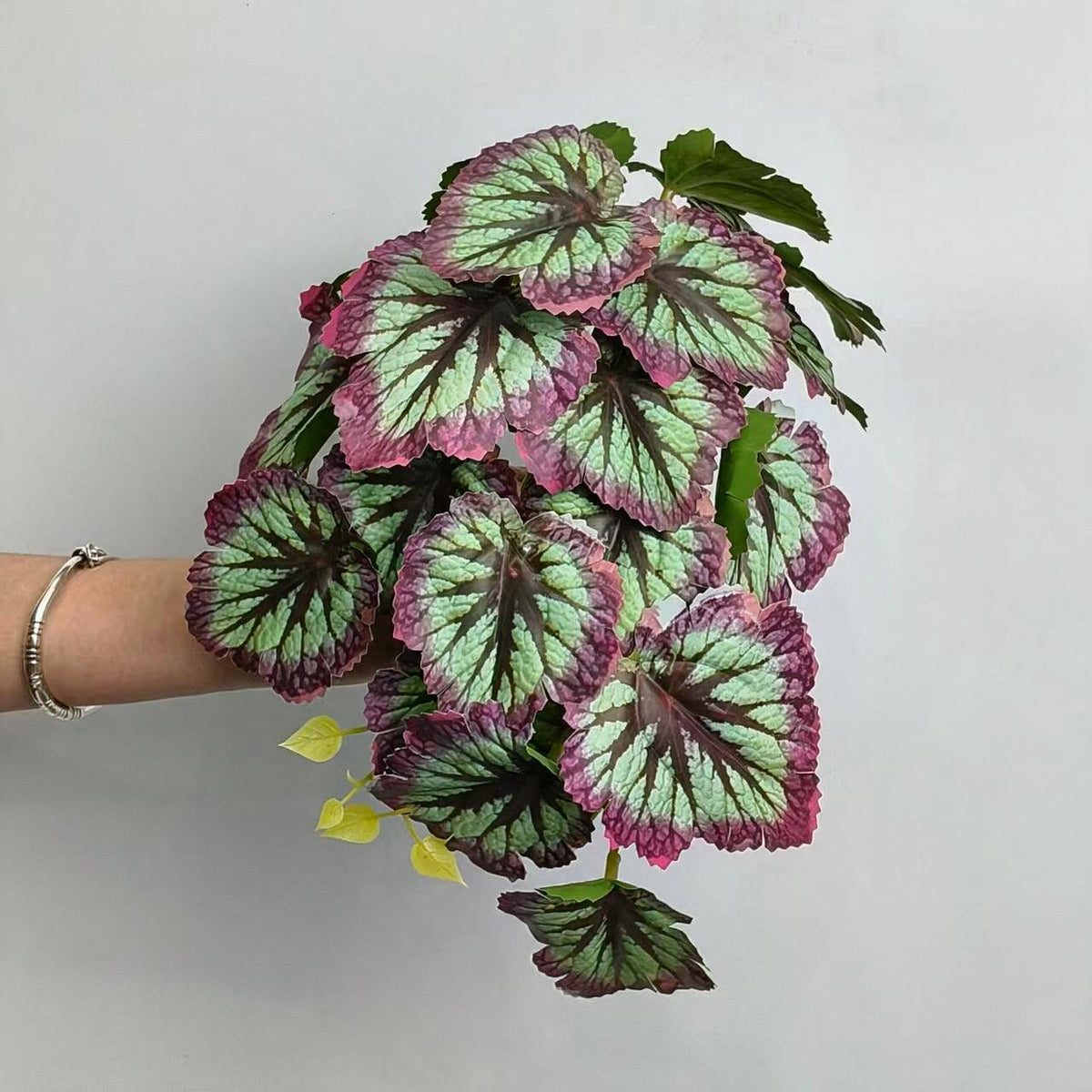 Einzelner Begonienblatt-Zweig, 30 cm, Kunststoff (PE/PVC), für Zuhause und Gewerbe