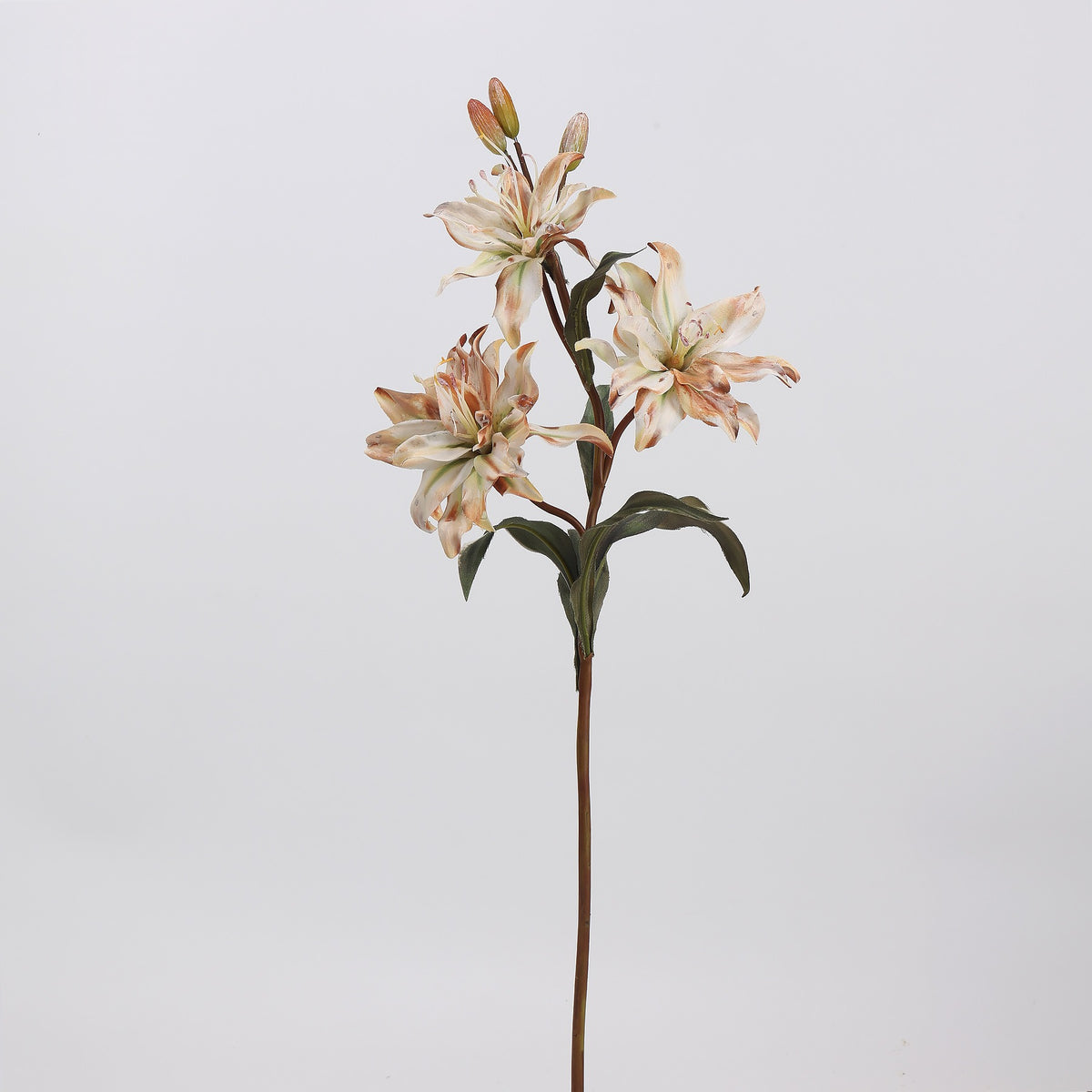 58 cm Lilienbusch aus Seidenstoff, 3 Blüten, klassische Retro-Optik, für Hochzeiten, Wohnaccessoires und kommerzielle Räume
