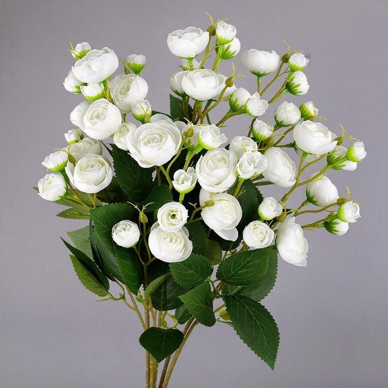 Künstliche Kamelienblüten, 12-Blüten-Busch, 46 cm, aus Seidenstoff, für Hochzeiten, Wohn- und Geschäftsräume