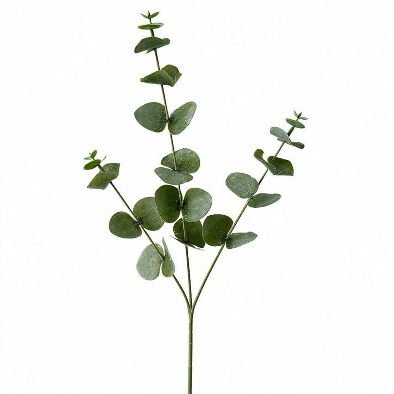 3 Stiele künstliche Eukalyptusblätter, 45 cm, PE/PVC, für Wohnraum, Hochzeiten, Feiertage