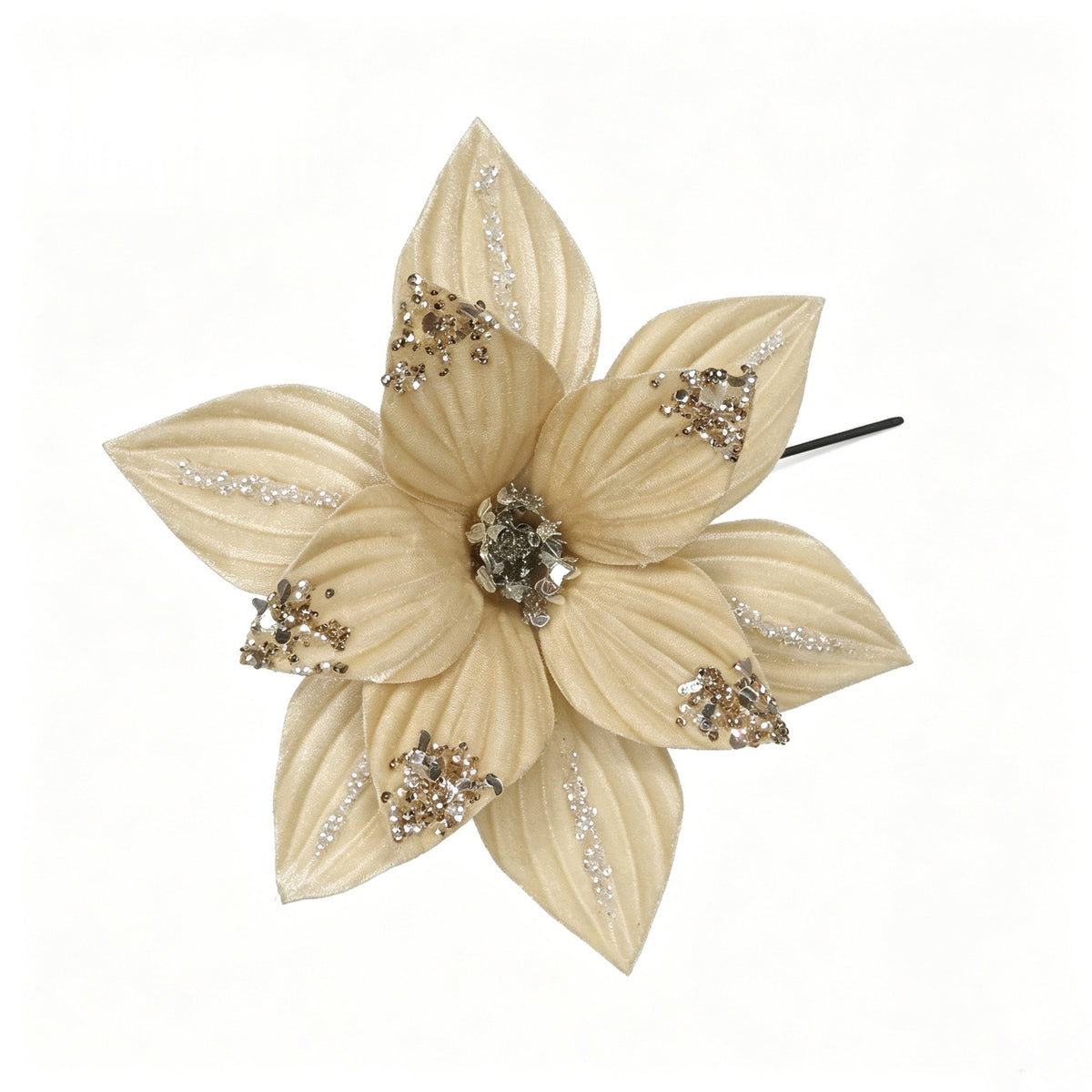 Künstliche Poinsettia Blütenkopf, 24 cm, lose Blüte für Dekoration, Weihnachten, Hochzeit, Innenraum