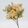 Künstliche Rosen & Gänseblümchen Busch, 32 cm hoch, 12 Blüten, für Hochzeitsdekoration und Innenraum