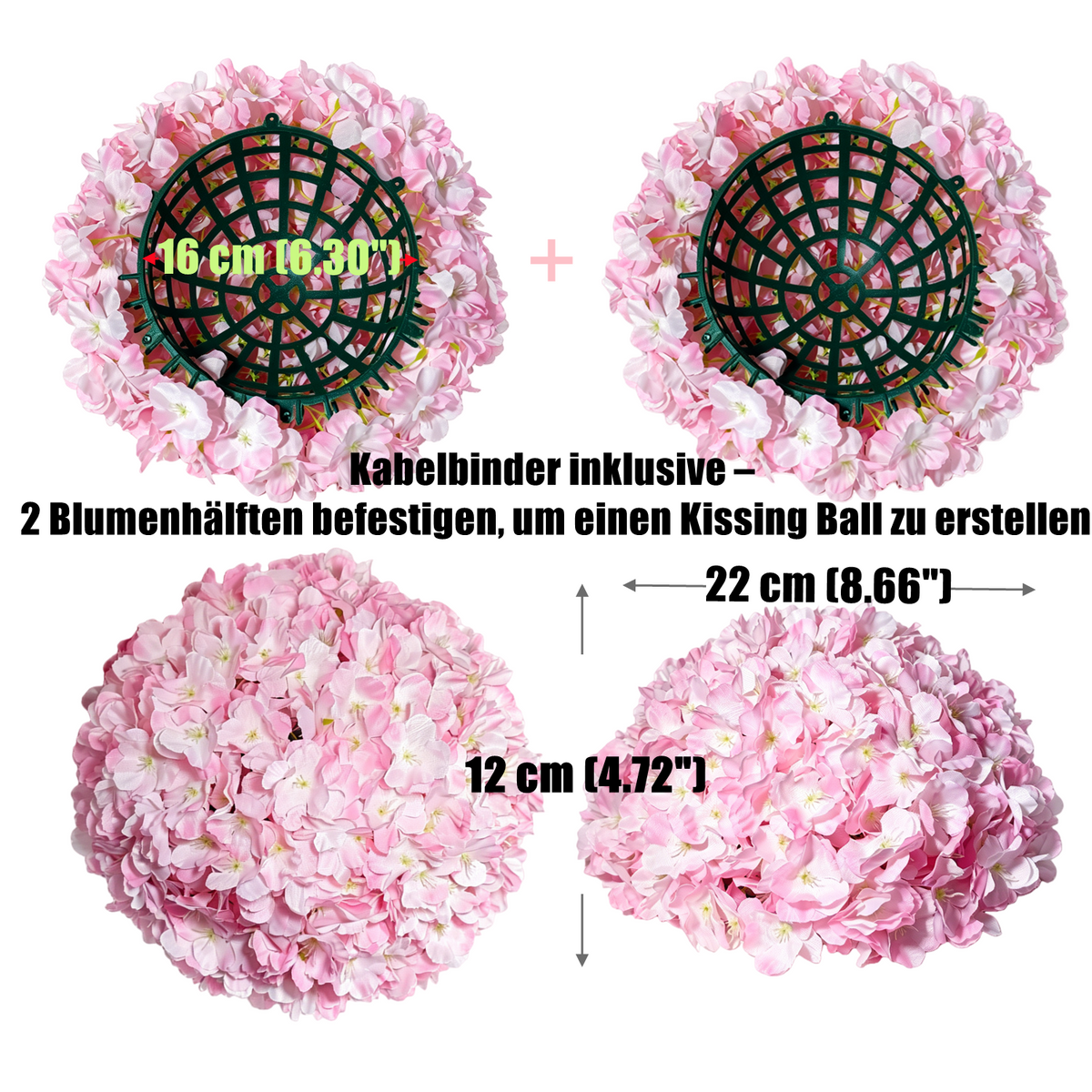 2 Stück Künstliche Kirschblüten Halbkugeln – Tischdeko Hochzeit