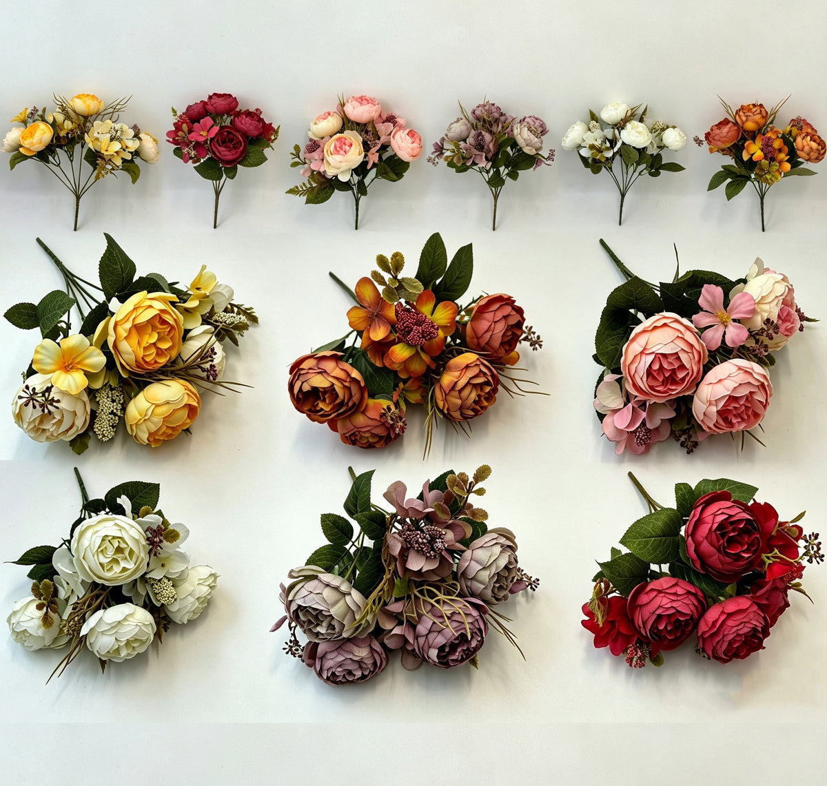 Künstliche Pfingstrosenstrauß mit 6 Blüten, 31 cm, Kunststoff, für Hochzeiten und Wohnkultur