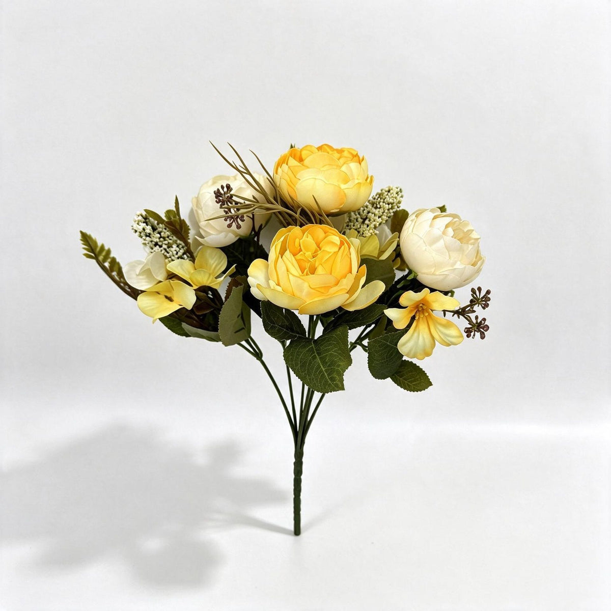 Künstliche Pfingstrosenstrauß mit 6 Blüten, 31 cm, Kunststoff, für Hochzeiten und Wohnkultur