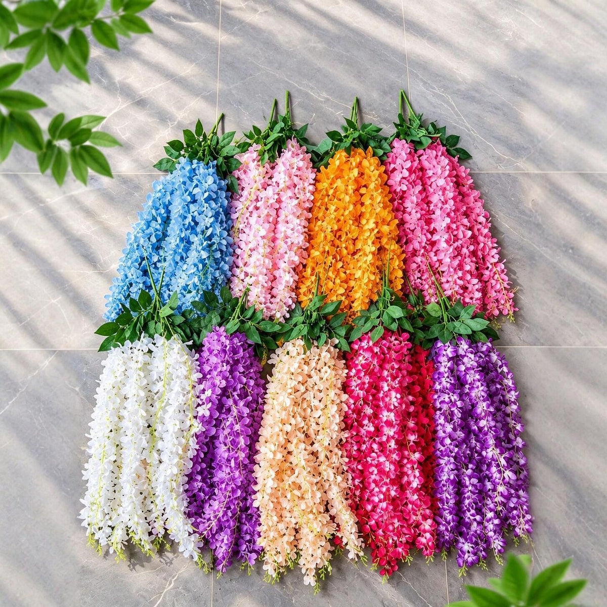 Künstliche Wisteria-Blütengirlande, 85 cm, Plastik, für Hochzeitsdeko und Inneneinrichtung