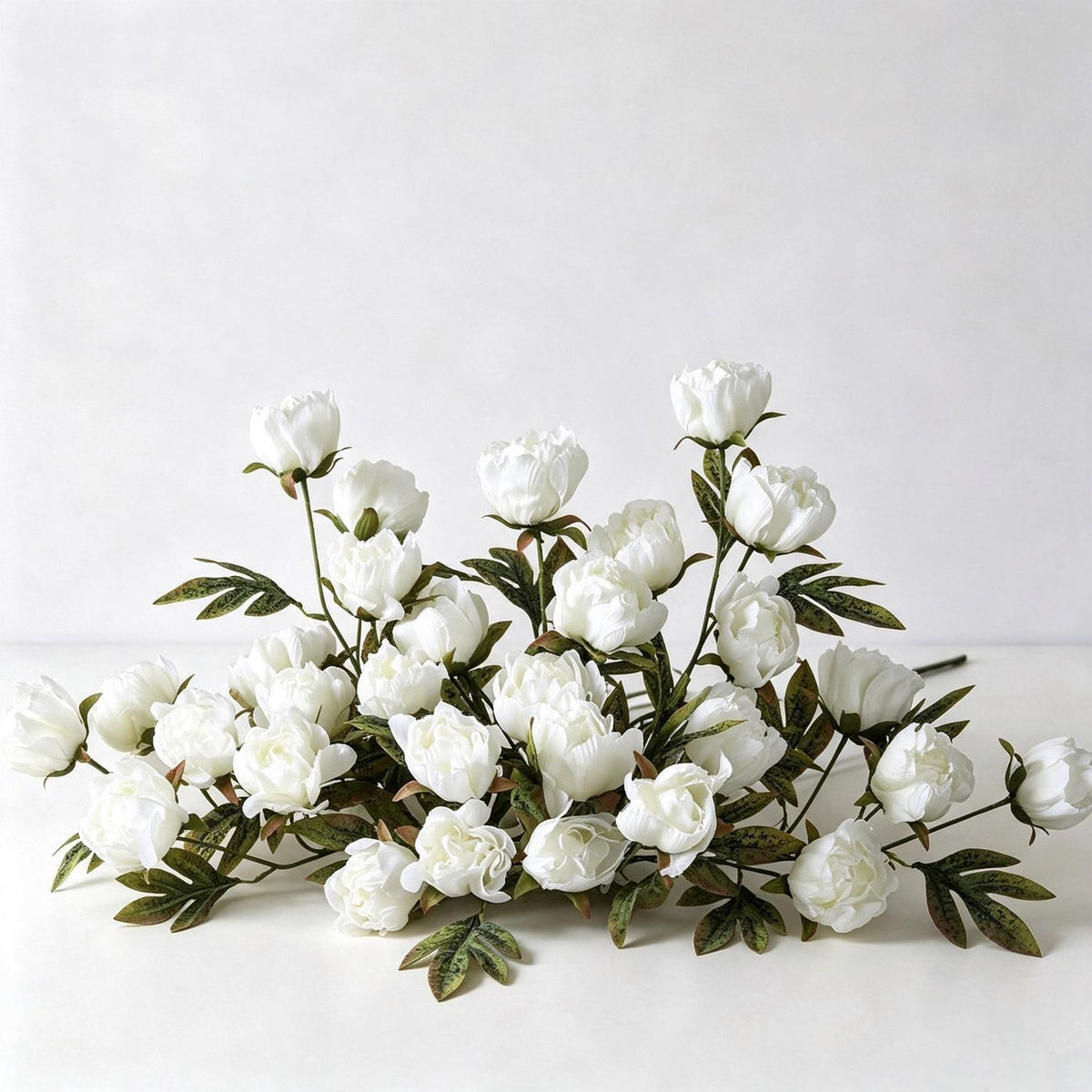 Künstliche Pfingstrose, 45 cm hoch, 4 Blüten, Seidenstoff, für Hochzeiten, Innendekoration