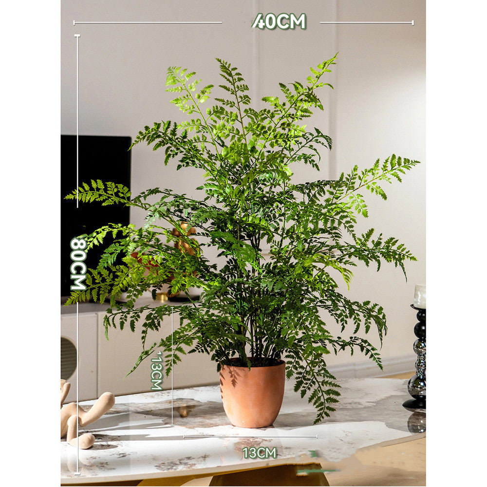 Künstlicher Farn im Topf, 80 cm hoch, mit Keramiktopf, für Zuhause, Büro und Gewerbe