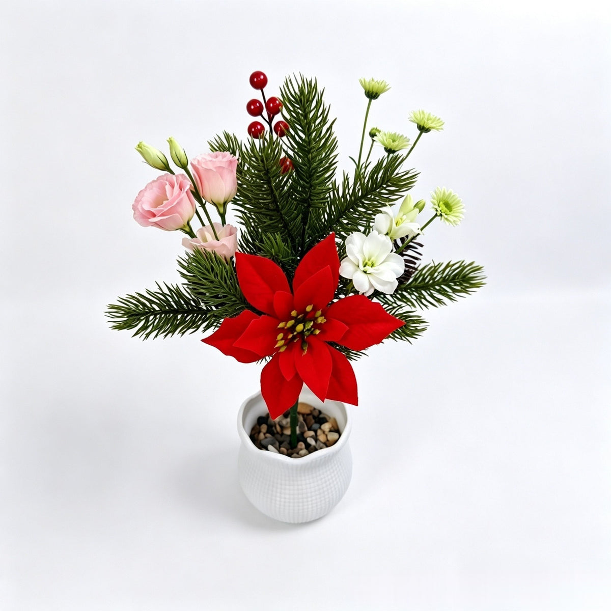 2 künstliche Weihnachtssterne, 36 cm hoch, aus Seidenstoff, für Hochzeiten, Geschäftsräume und Zuhause