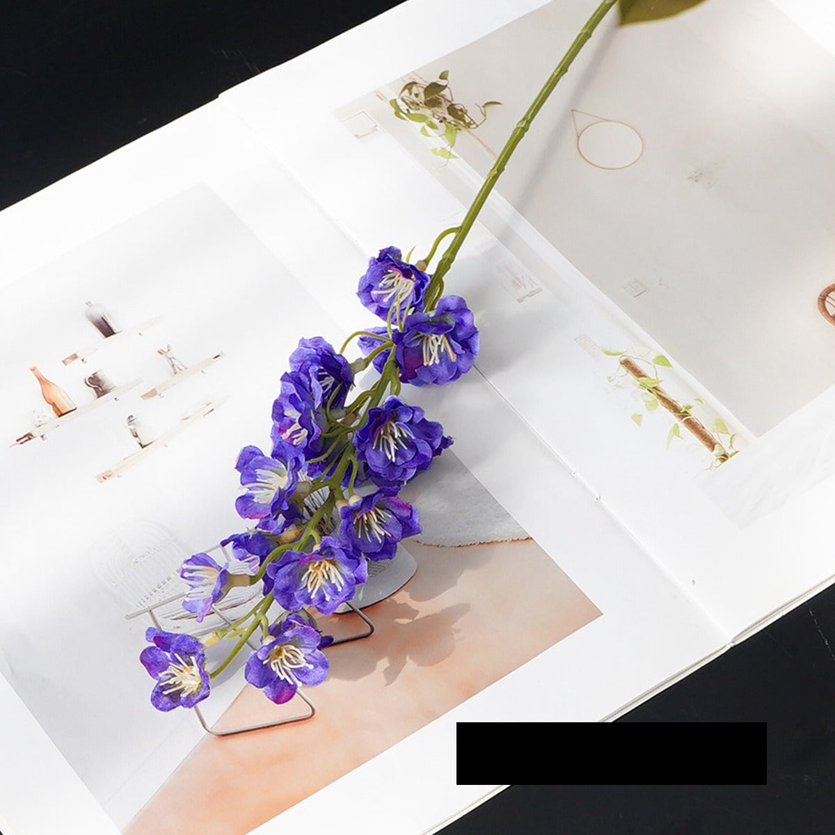 Künstliche Rittersporn-Blüte, einzelner Stiel mit 16 Blüten, 41 cm hoch, aus Seidenstoff, für Hochzeiten und Innendekoration