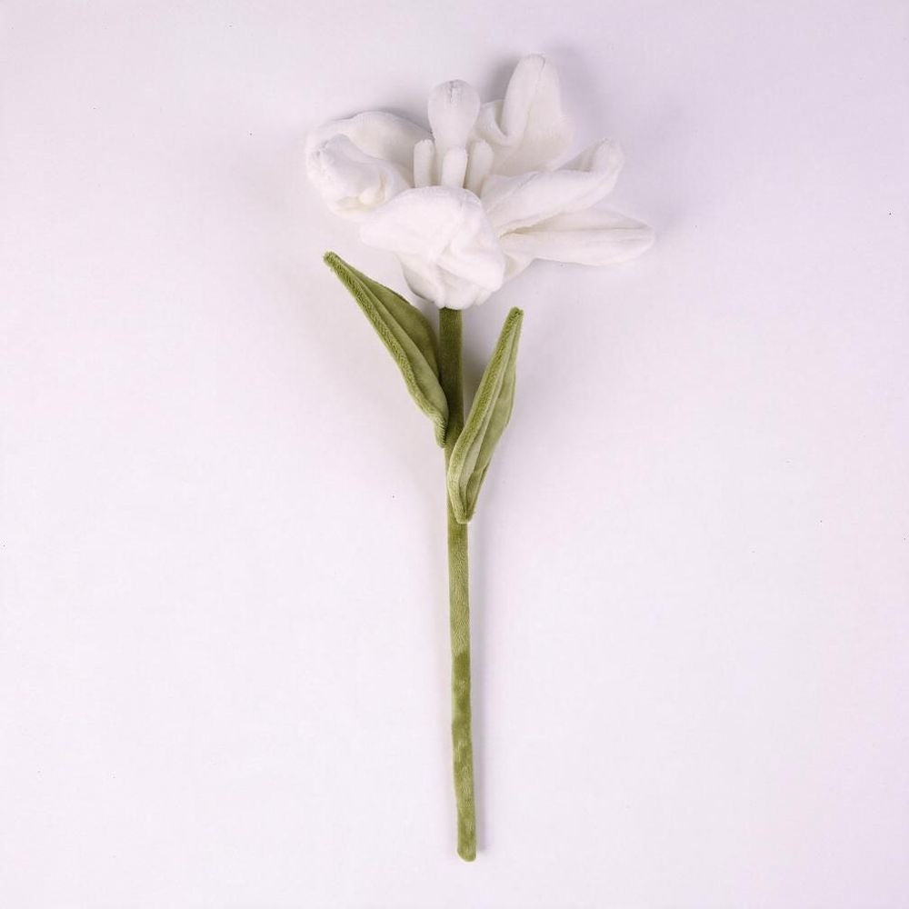Künstliche Lilie aus Plüschstoff, einzelner Stiel mit 1 Blüte, 44 cm hoch, Blütendurchmesser 17 cm, für Innendekoration, Hochzeiten und Veranstaltungen