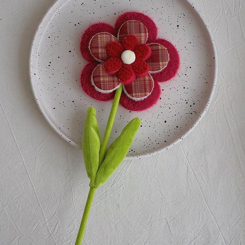10er-Set künstliche Wildblumen, Einzelstiel mit 10 Blüten, 38 cm Länge, Flauschstoff, für Hochzeiten, Dekoration und Gewerbe