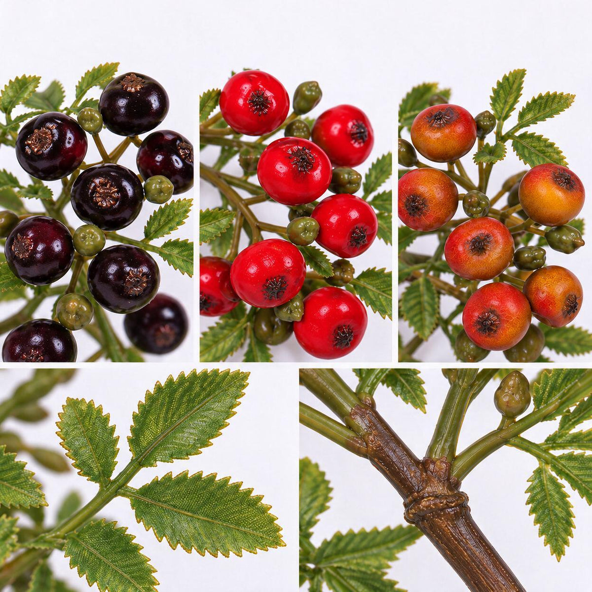 Künstliche Glücksbeeren, Busch mit roten Beeren, 87 cm, für Hochzeitsdekoration, Innenraum und Gewerbe