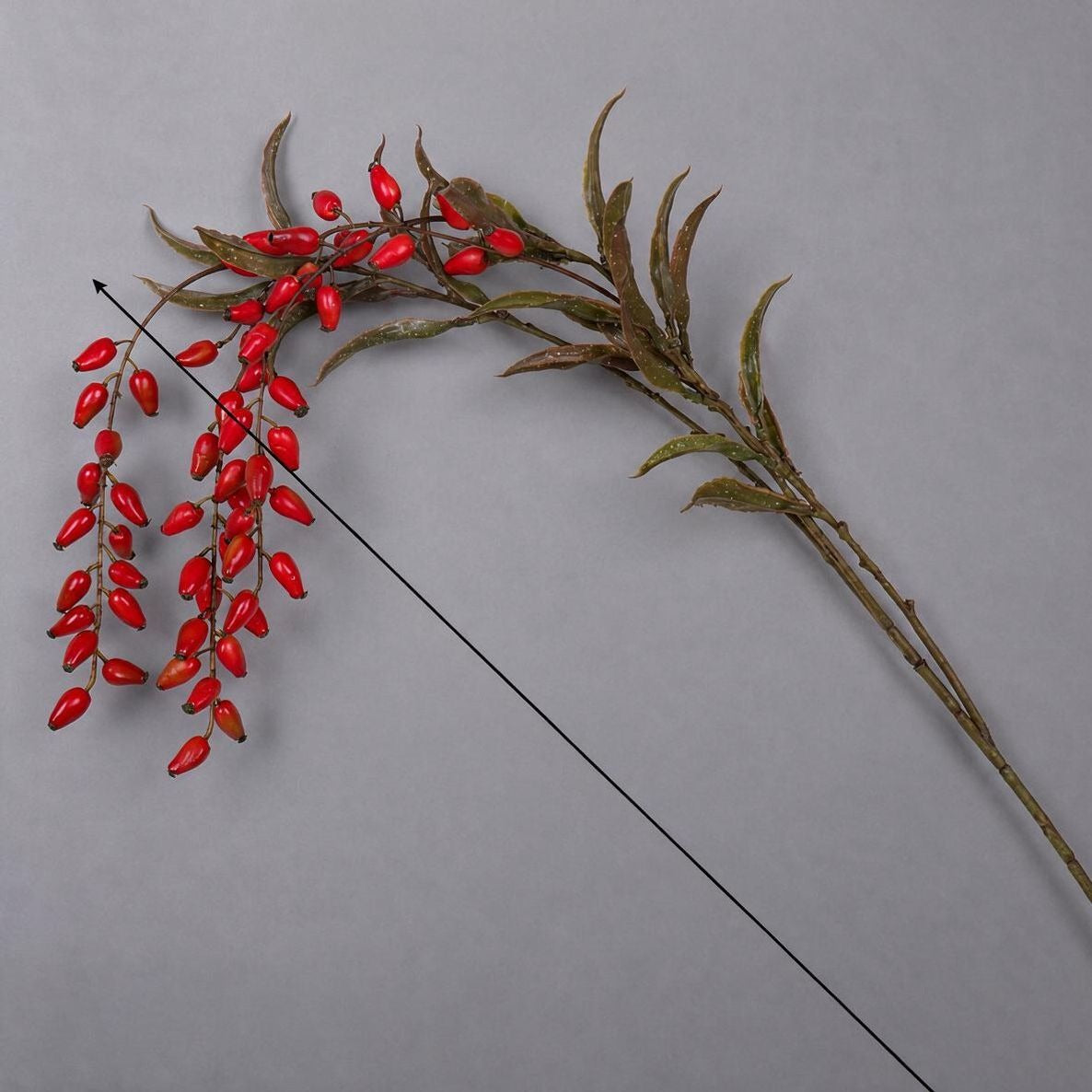 85 cm künstliche Goji-Beeren-Deko, Busch für Floristik, Hochzeit, Innen- und Außendekoration
