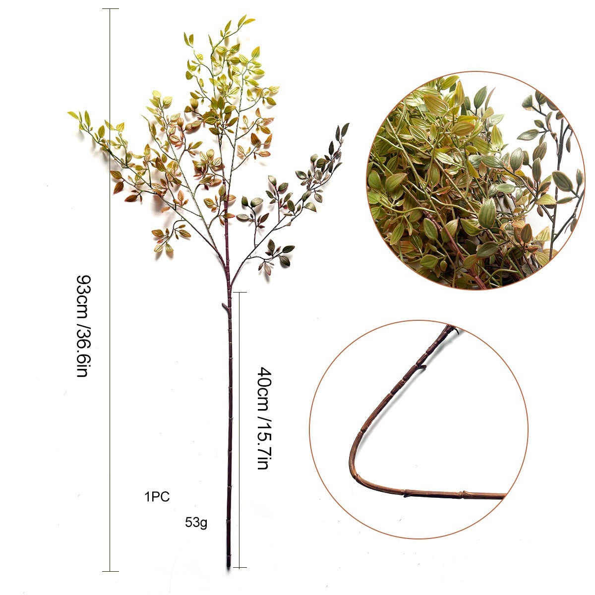 Künstlicher Himmelsbambus (Nandina), Einzelzweig, Kunststoff, 3 Farben, für Floristik, Hochzeit und Dekoration