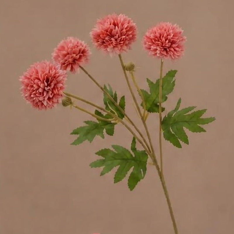 Künstliche Löwenzahn- und Chrysanthemen-Blumenstrauß, 55 cm hoch, 4 Blüten, Seidenstoff