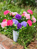 Schleierkraut-Pusteblume Grabblumen, 4er-Pack Kunstblumen-Büschel mit je 21 Blütenköpfen, Kunstseide, für Grabschmuck und Trauerfloristik