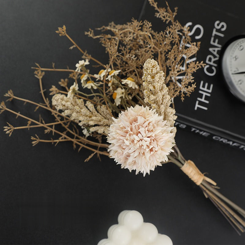 Künstliche Pusteblumen & Weizenähren Bouquet, Kunstblumen-Strauß aus Kunststoff, 35 cm, für Hochzeit, Dekoration und Gewerbe