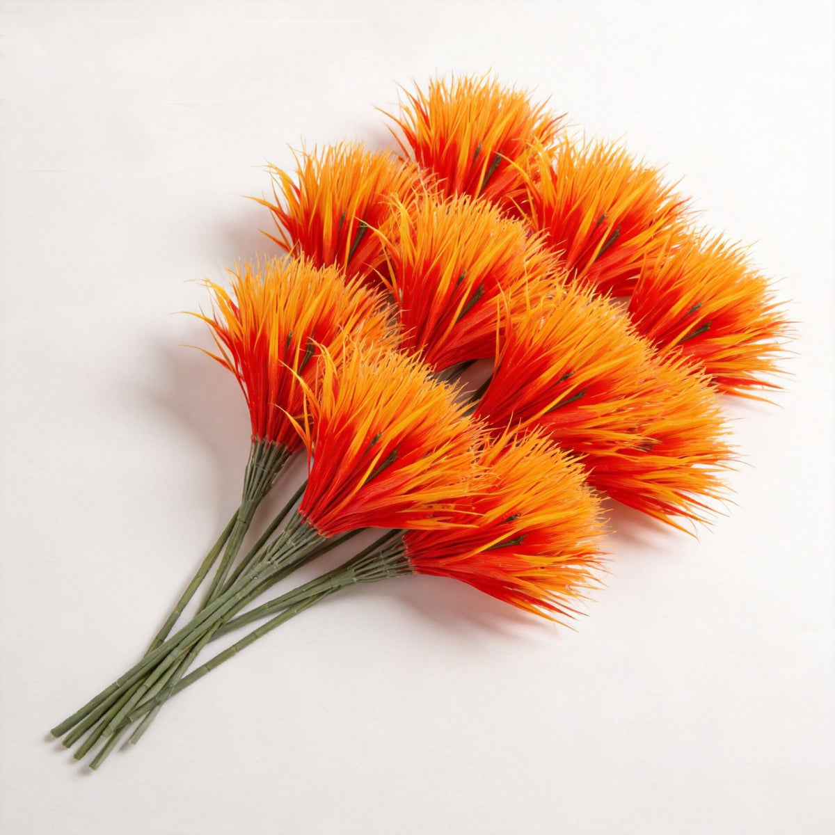 Künstliches Frühlingsgras, Büschel mit 7 Zweigen, 35 cm, Kunststoff (PE/PVC), 5er-Pack, für Hochzeit, Haus und Garten