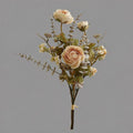 Künstlicher Anemonenstrauß, Kunstblumen im Vintage-Stil mit 5 Blüten, Kunstseide-Optik, für Herbst- und Winterdeko