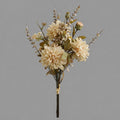 Künstliche Dahlien-Bouquet mit 3 Blütenköpfen, Kunstseide, Herbstfarben mit dunklen Blütenrändern, für Hochzeit und Deko