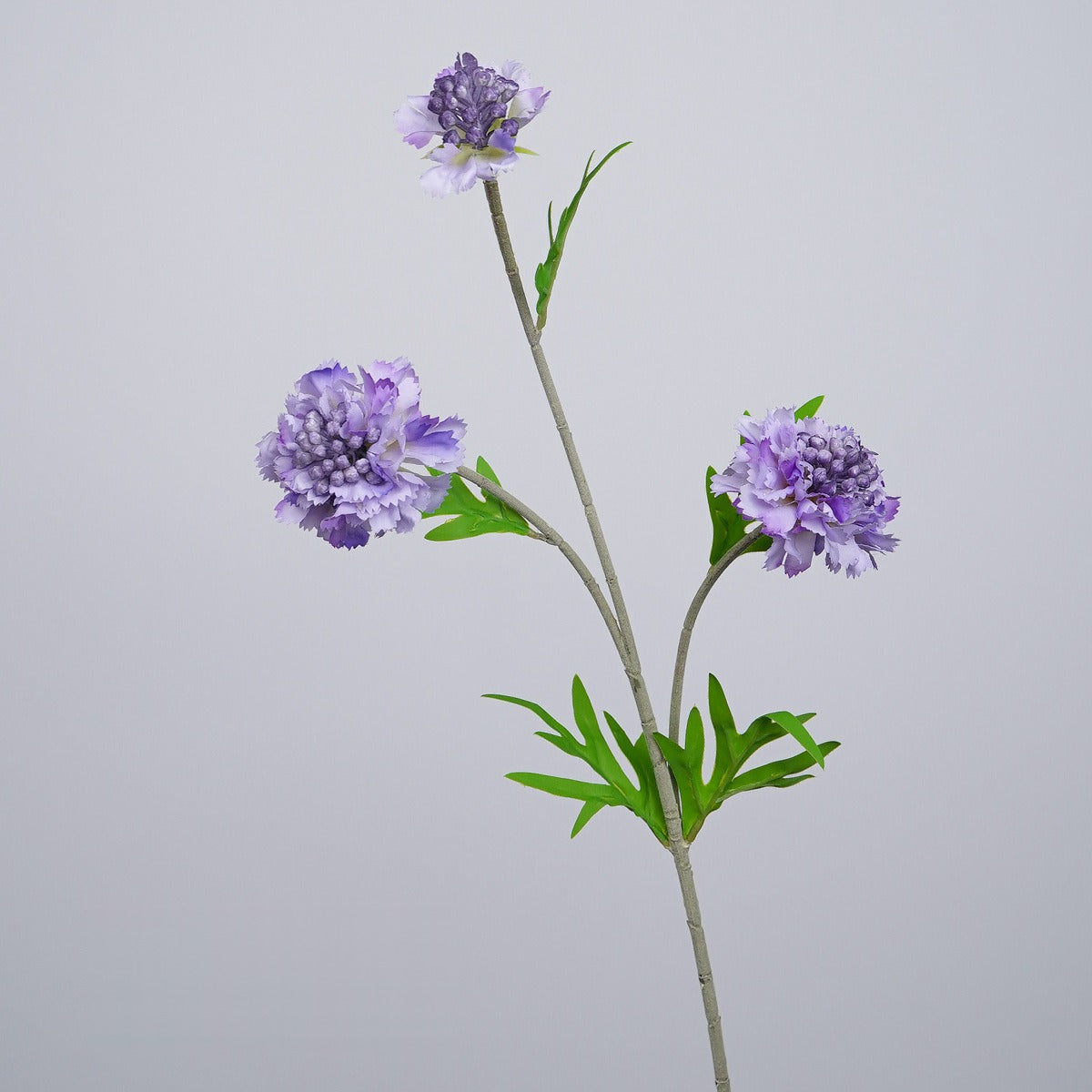 Kunstblumen Skabiose, Nelke & Margerite, Blumenbusch mit 3 Blütenköpfen, 57 cm, Polyester-Mischmaterial, für Hochzeit & Gewerbe