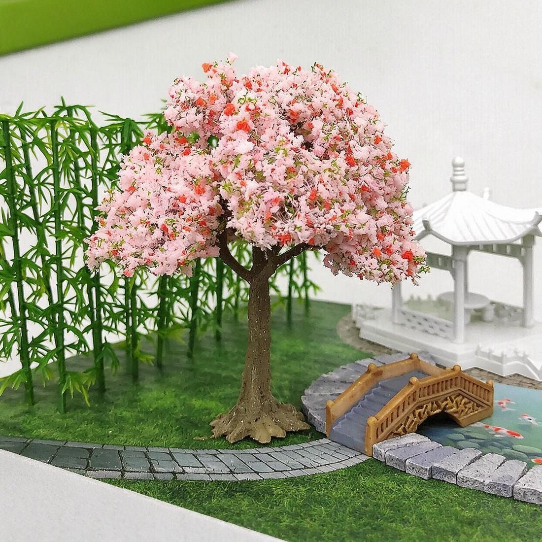 Künstlicher Pfirsichblüten-Zweig, Kunststoff, Büschel mit Blütenfüllern, für Schaufenster, Hotel und Frühlingsdekoration
