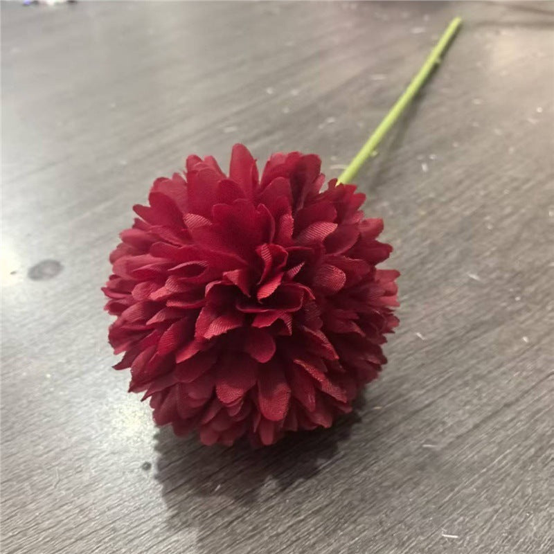 Künstliche Pompon-Chrysantheme, 10 Einzelstiele mit je 1 Blüte, Stoffblüten in Macaron-Farben, für Hochzeit & Dekoration