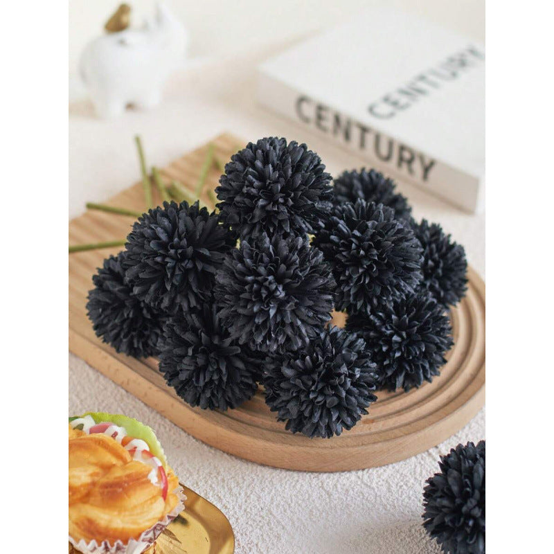 Künstliche Pompon-Chrysantheme, 10 Einzelstiele mit je 1 Blüte, Stoffblüten in Macaron-Farben, für Hochzeit & Dekoration