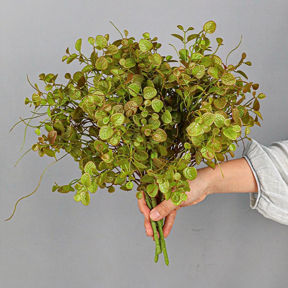 Künstliche Eukalyptus-Zweige mit Dimple Grass & Persischem Gras, Büschel, 41 cm, Kunststoff, für Deko drinnen und draußen