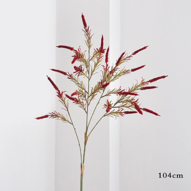 Kunstblume Salbei, Ziersalbei & Fuchsschwanzgras, Einzelzweig aus PVC, Herbstfarben, für Hochzeit & Dekoration