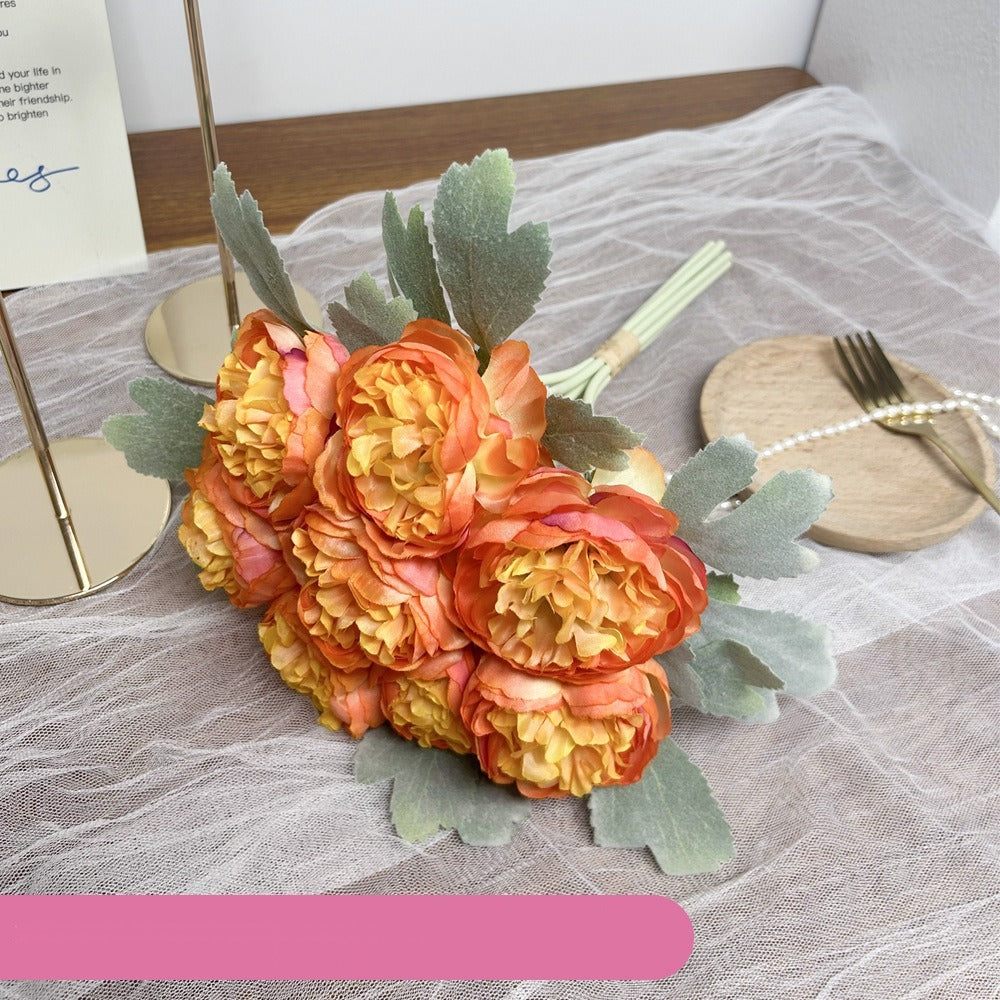 Künstliche Lotusblumenstrauß, 8-stänglig, Höhe 32 cm, Breite 20 cm, für Hochzeiten, Innendekoration und Veranstaltungen