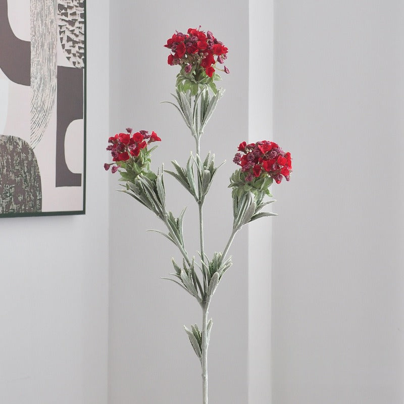 Künstliche Hortensie Snowball, 1 Stiel mit 3 Blüten, 78 cm, Seidenblumen für Innenraum, Hochzeit, Dekoration
