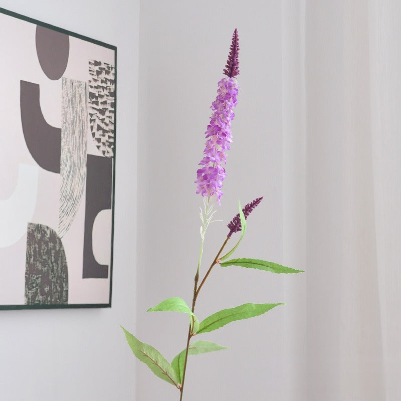 Künstliche Blumen, 1 Stängel mit 6 Blättern, Lavendel, Rittersporn & Katzenschwanzgras, 100 cm, für Hochzeitsdekoration, Ladenauslagen & Inneneinrichtung