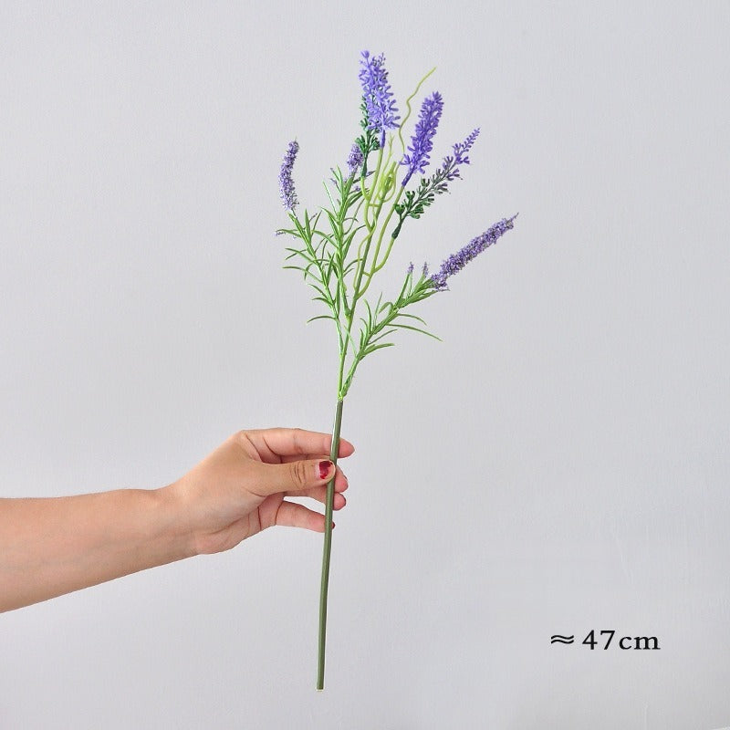 Künstlicher Lavendelstrauß, 6 Stiele mit 36 Blüten, 47 cm, für Hochzeit, Dekoration, Schaufenster