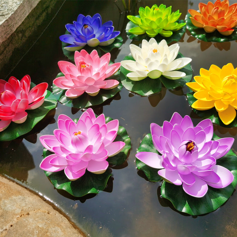 Künstliche schwimmende Seerosen & Lotusblüten – Wasserlilien, Teichdekoration, schwimmende Blumen für Gartenteich