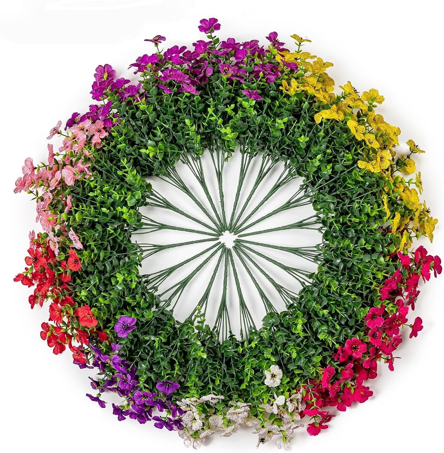 20 Bündel künstliche Veilchen Violeen Blumensträucher für den Außenbereich – UV-beständige Pflanzen zur Gartendekoration