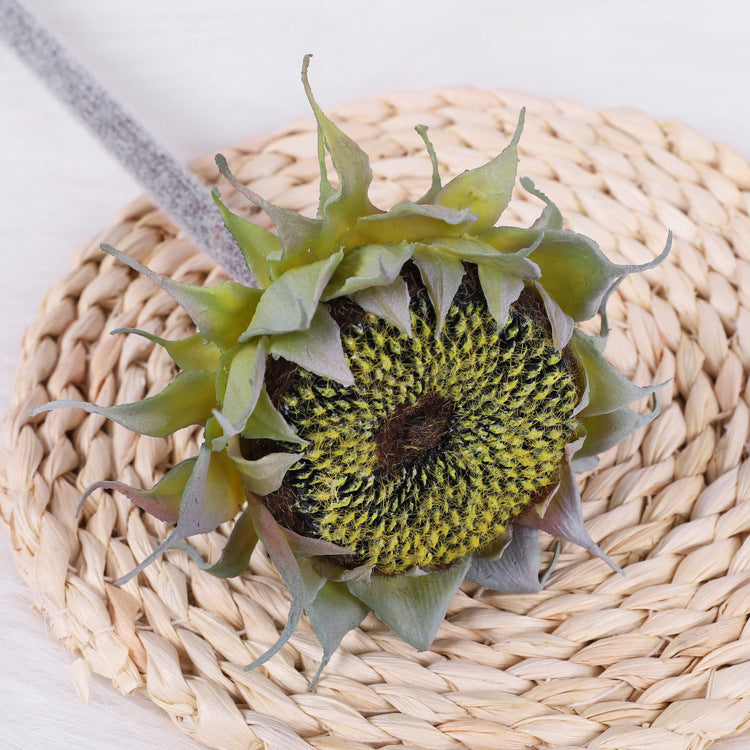 Künstliche Sonnenblume, Einzelstiel mit 1 Blüte, Kunststoff, biegbarer Stiel, für Hochzeit, Tischdeko und Außenbereich