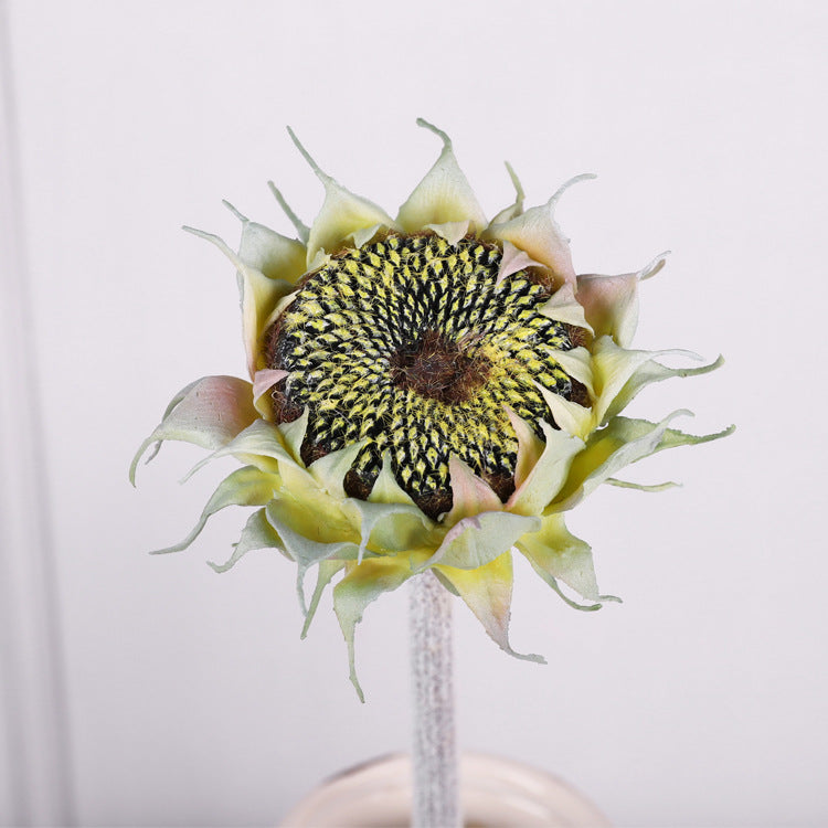 Künstliche Sonnenblume, Einzelstiel mit 1 Blüte, Kunststoff, biegbarer Stiel, für Hochzeit, Tischdeko und Außenbereich
