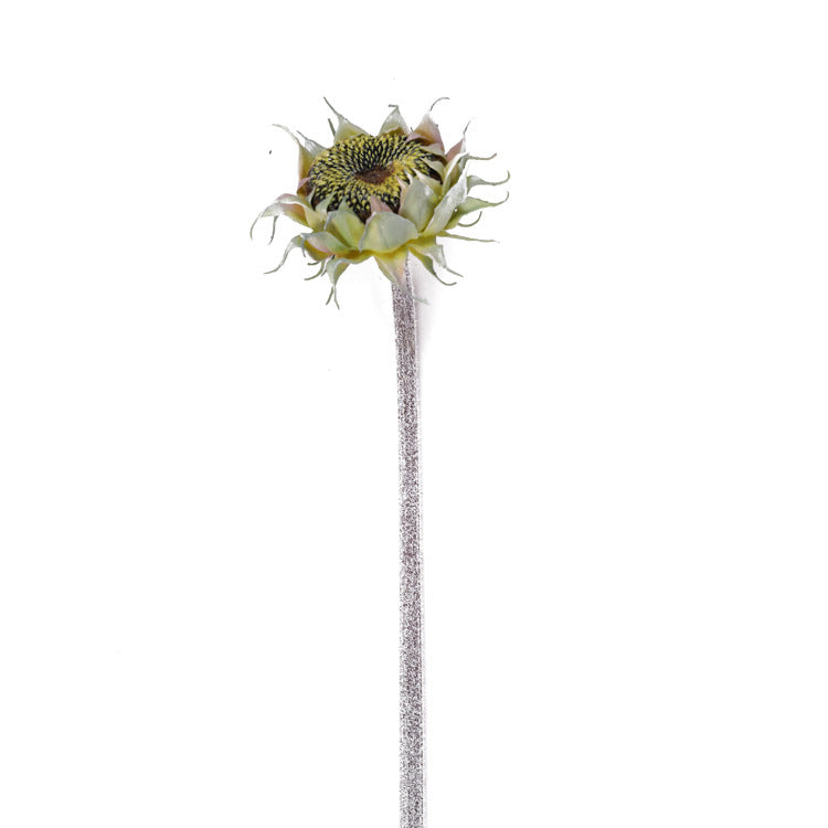 Künstliche Sonnenblume, Einzelstiel mit 1 Blüte, Kunststoff, biegbarer Stiel, für Hochzeit, Tischdeko und Außenbereich